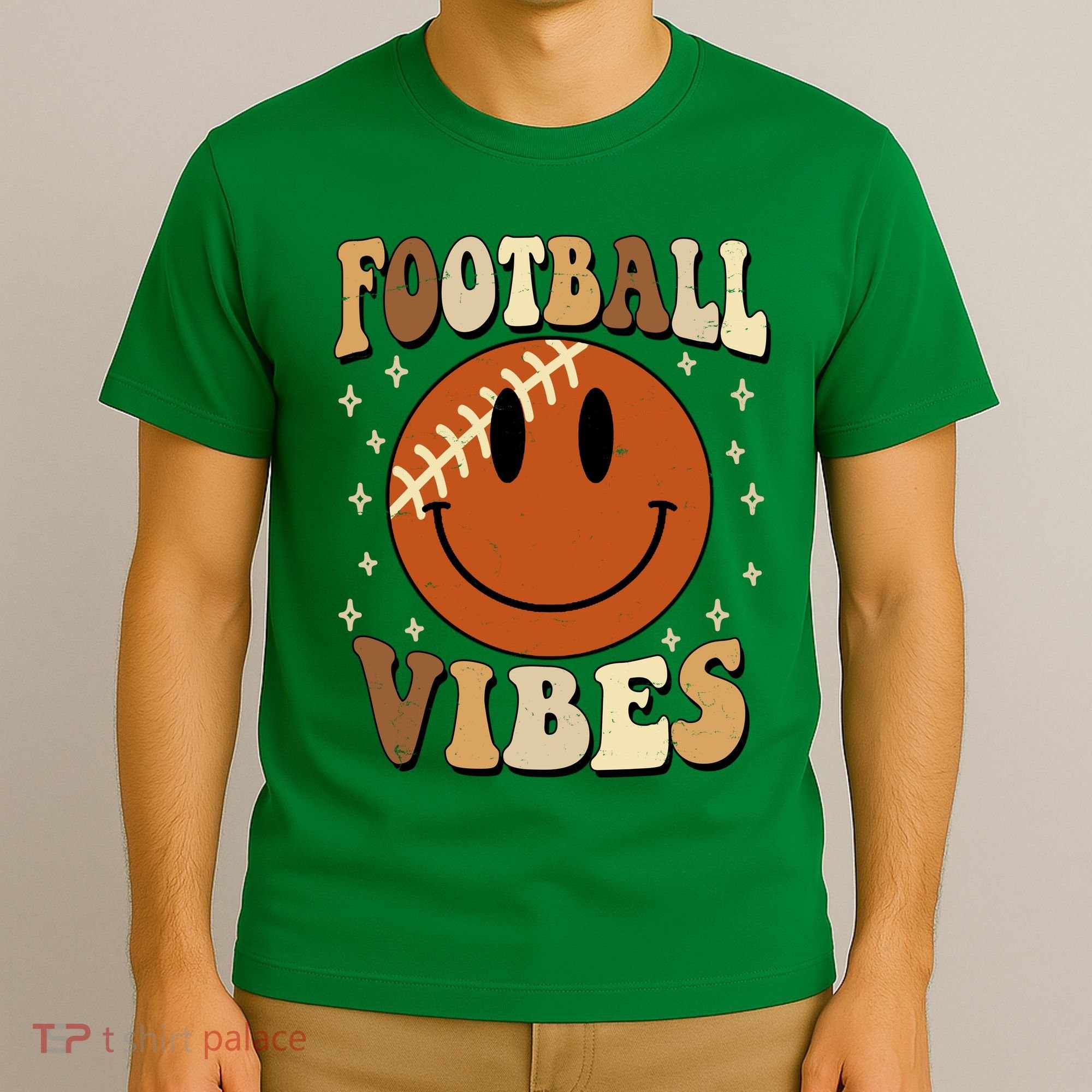 Football Vibes Smile Face Retro T-Shirt