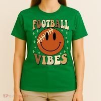 Football Vibes Smile Face Retro T-Shirt thumb 4