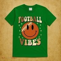 Football Vibes Smile Face Retro T-Shirt thumb 5