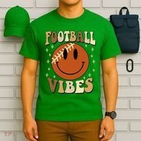 Football Vibes Smile Face Retro T-Shirt thumb 6