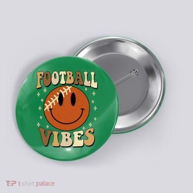 Football Vibes Smile Face Retro Button