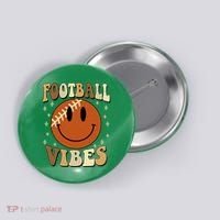 Football Vibes Smile Face Retro Button thumb 0