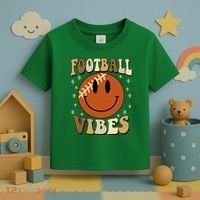Football Vibes Smile Face Retro Toddler T-Shirt thumb 3