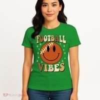 Football Vibes Smile Face Retro Women's T-Shirt thumb 4