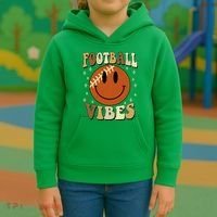 Football Vibes Smile Face Retro Kids Hoodie thumb 3