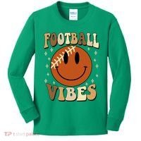 Football Vibes Smile Face Retro Kids Long Sleeve Shirt thumb 0