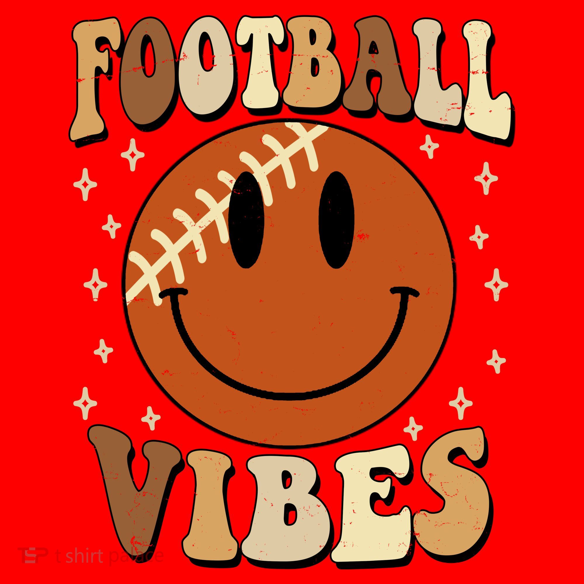 Football Vibes Smile Face Retro Santa Hat