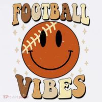 Football Vibes Smile Face Retro Garment-Dyed Sweatshirt thumb 2