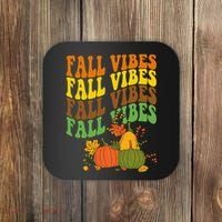 Fall Vibes Season Retro Pumpkin Coaster thumb 0