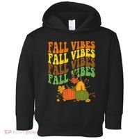 Fall Vibes Season Retro Pumpkin Toddler Hoodie thumb 0