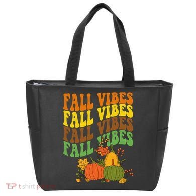 Fall Vibes Season Retro Pumpkin Tote Bag