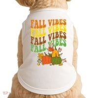Fall Vibes Season Retro Pumpkin Doggie Tank thumb 0