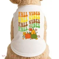 Fall Vibes Season Retro Pumpkin Doggie Tank thumb 0