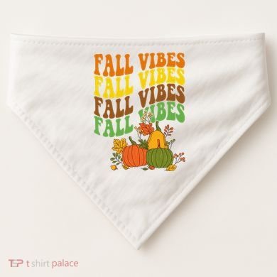 Fall Vibes Season Retro Pumpkin USA-Made Doggie Bandana