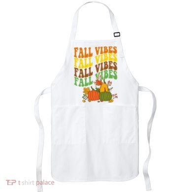 Fall Vibes Season Retro Pumpkin Apron