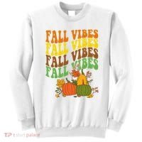 Fall Vibes Season Retro Pumpkin Sweatshirt thumb 0