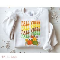 Fall Vibes Season Retro Pumpkin Sweatshirt thumb 2