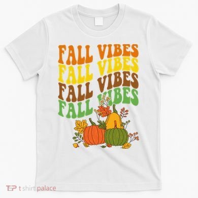 Fall Vibes Season Retro Pumpkin T-Shirt