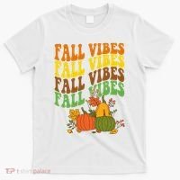 Fall Vibes Season Retro Pumpkin T-Shirt thumb 0
