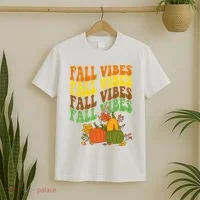Fall Vibes Season Retro Pumpkin T-Shirt thumb 2