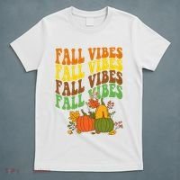 Fall Vibes Season Retro Pumpkin T-Shirt thumb 5