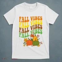 Fall Vibes Season Retro Pumpkin T-Shirt thumb 5