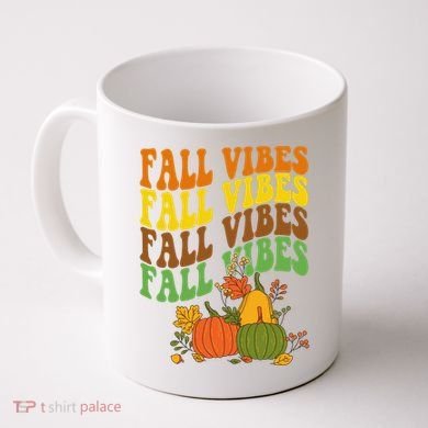 Fall Vibes Season Retro Pumpkin Coffee Mug
