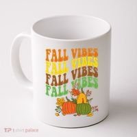 Fall Vibes Season Retro Pumpkin Coffee Mug thumb 0