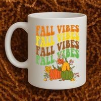 Fall Vibes Season Retro Pumpkin Coffee Mug thumb 2