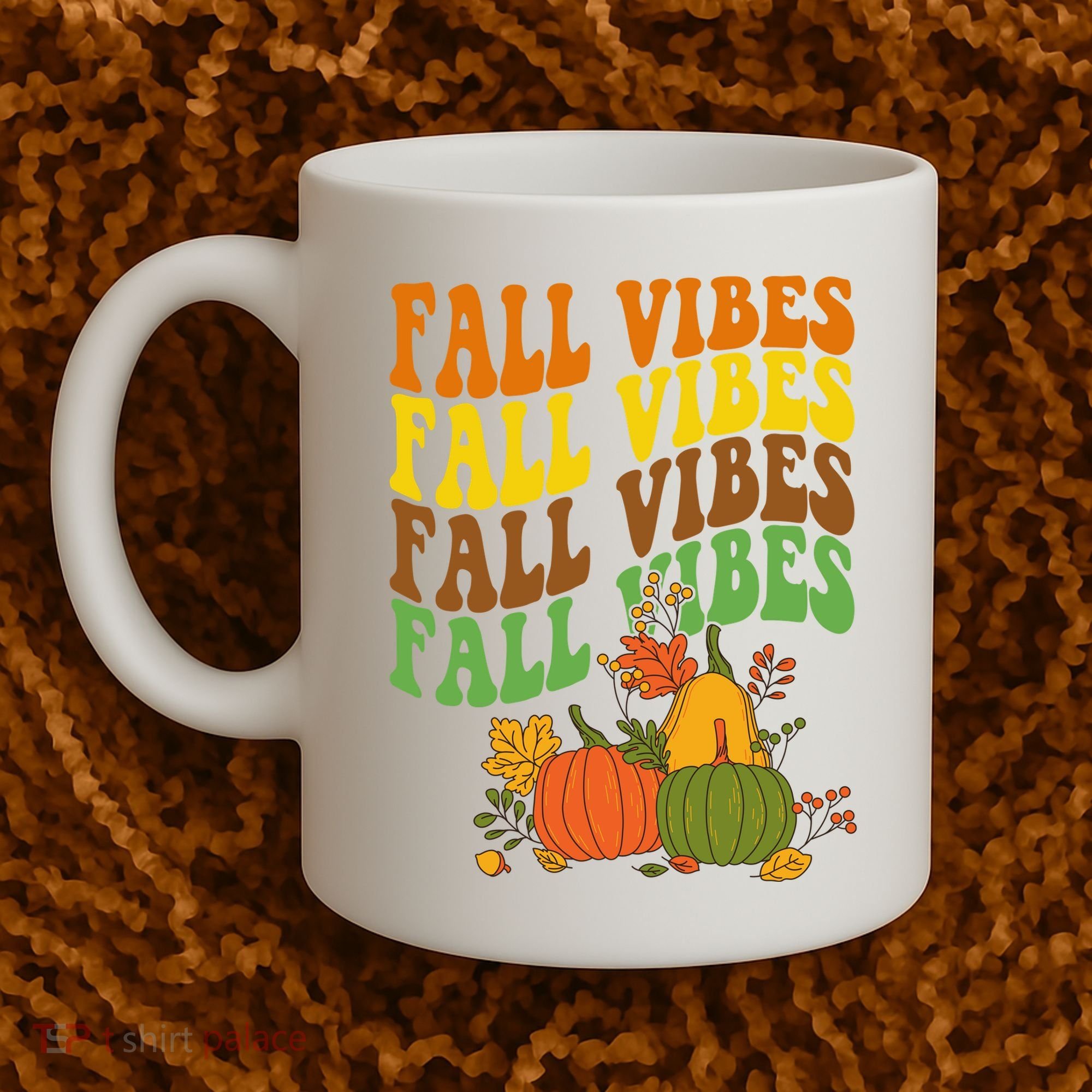 Fall Vibes Season Retro Pumpkin Coffee Mug