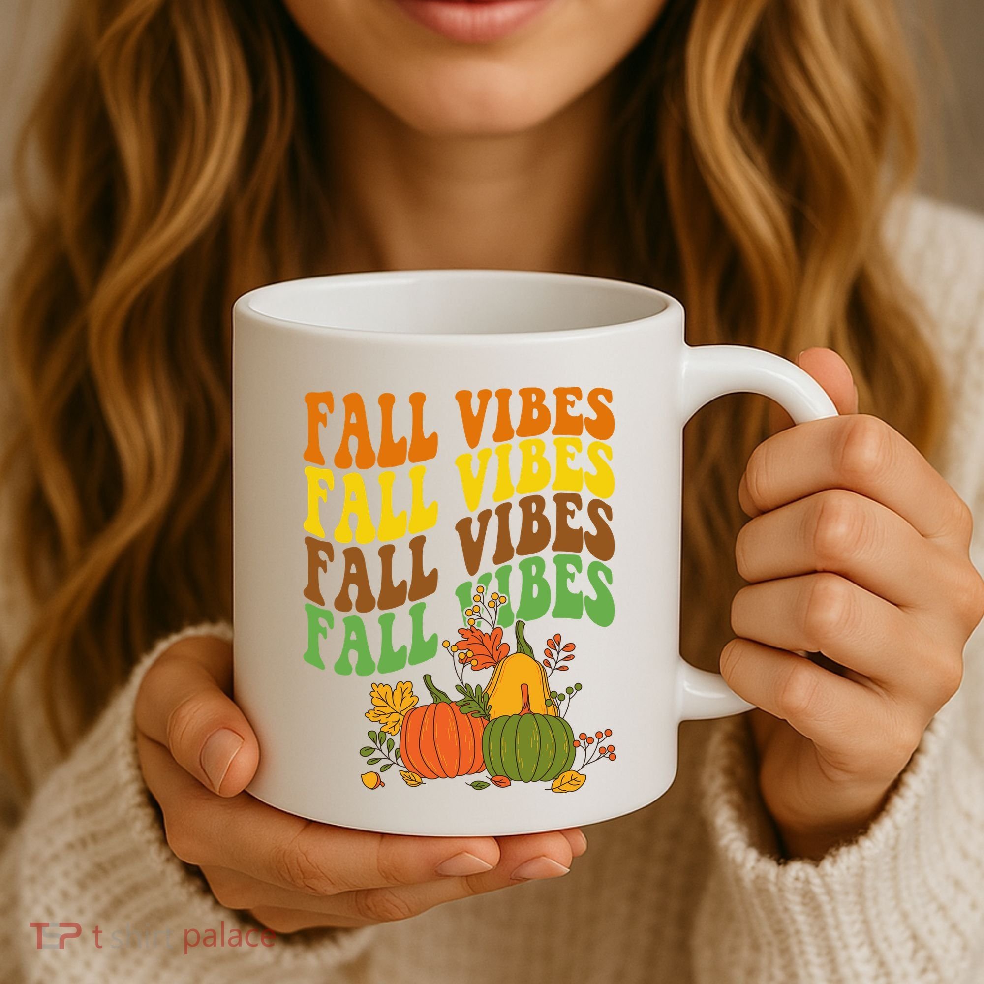 Fall Vibes Season Retro Pumpkin Coffee Mug
