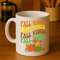 Fall Vibes Season Retro Pumpkin Coffee Mug thumb 4