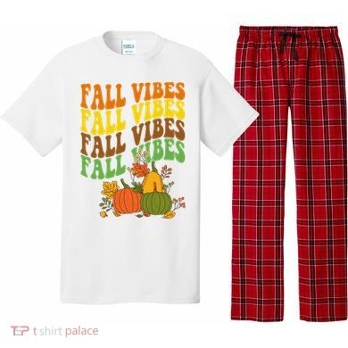 Fall Vibes Season Retro Pumpkin Pajama Set