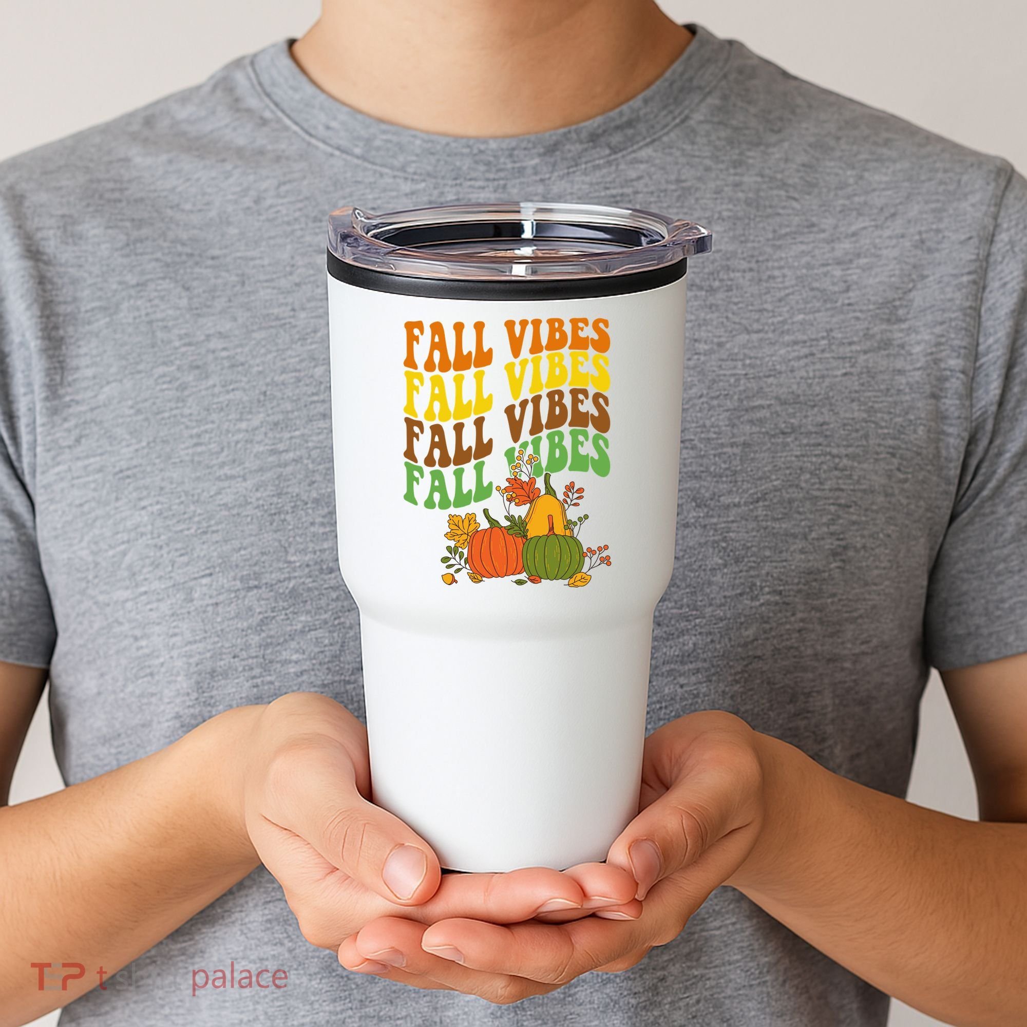 Fall Vibes Season Retro Pumpkin Tumbler