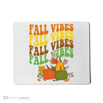 Fall Vibes Season Retro Pumpkin Mousepad