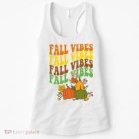 Fall Vibes Season Retro Pumpkin Women's Tank Top thumb 0