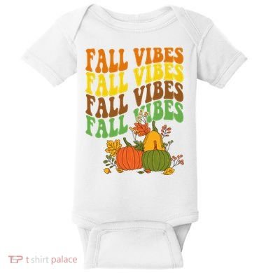 Fall Vibes Season Retro Pumpkin Baby Bodysuit
