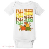 Fall Vibes Season Retro Pumpkin Baby Bodysuit thumb 0