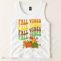 Fall Vibes Season Retro Pumpkin Tank Top thumb 2