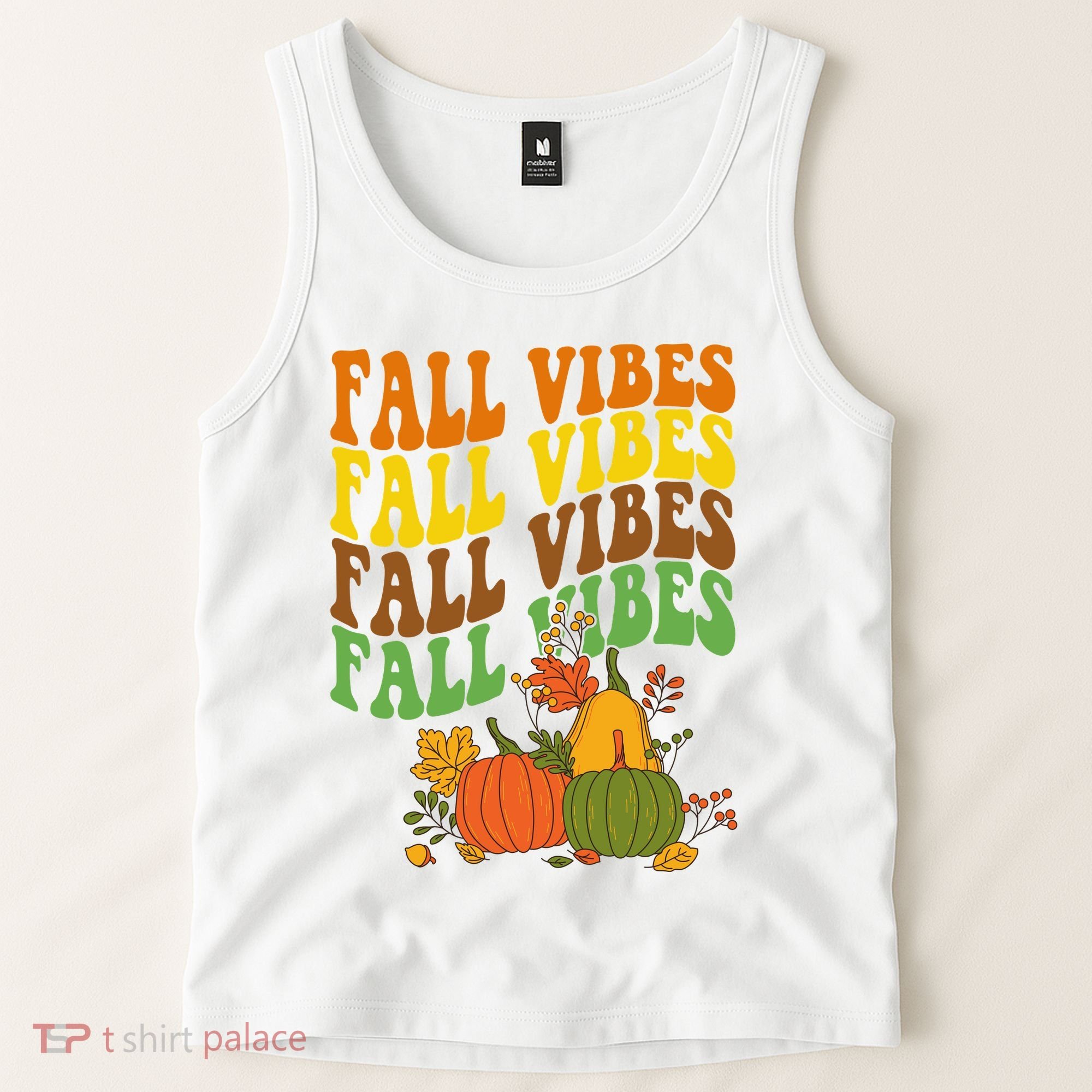 Fall Vibes Season Retro Pumpkin Tank Top