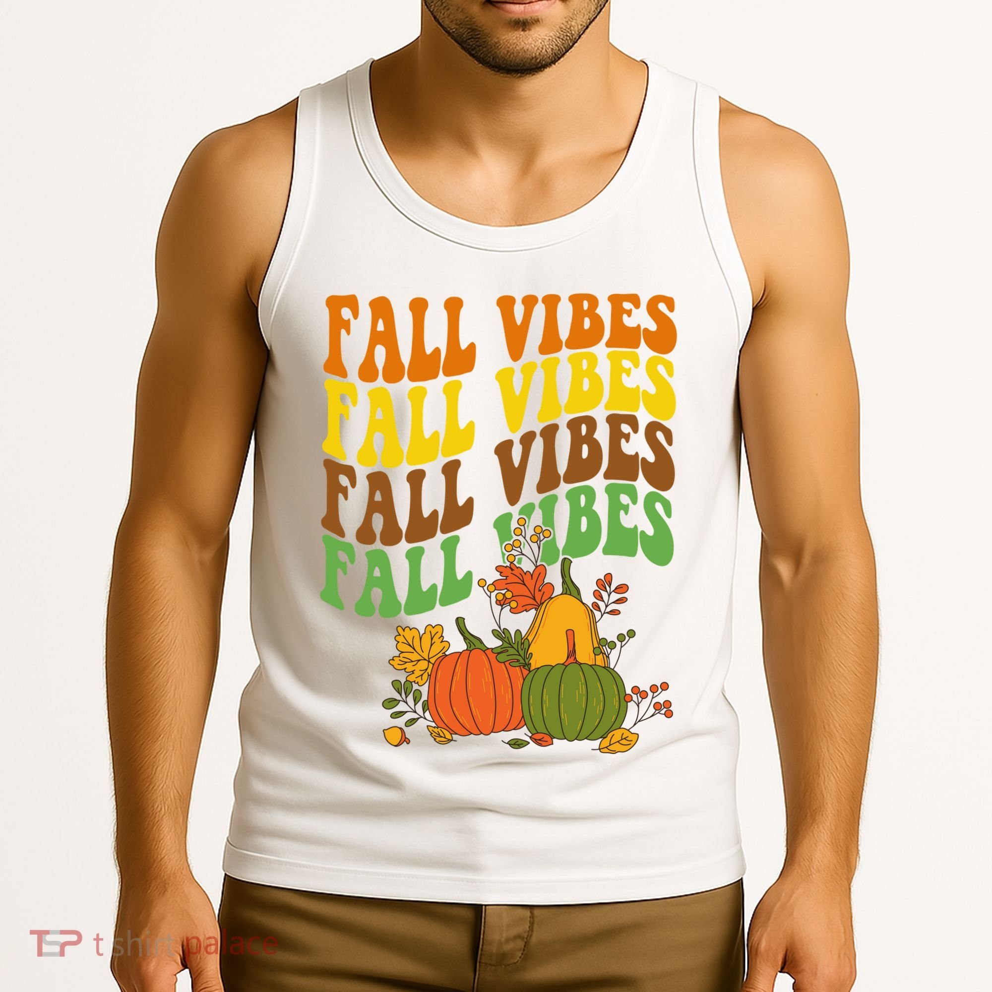 Fall Vibes Season Retro Pumpkin Tank Top