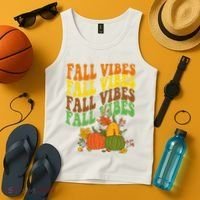 Fall Vibes Season Retro Pumpkin Tank Top thumb 4