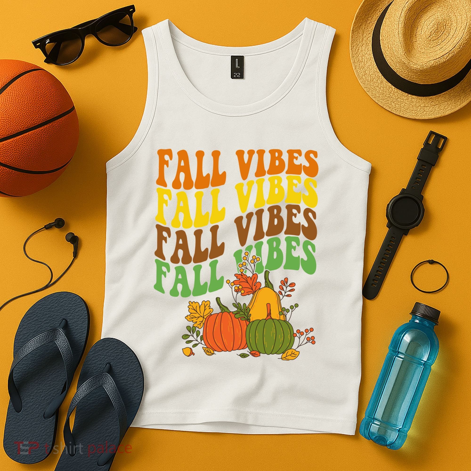 Fall Vibes Season Retro Pumpkin Tank Top