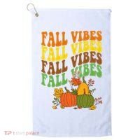 Fall Vibes Season Retro Pumpkin Golf Towel thumb 0
