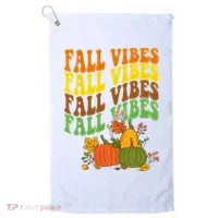 Fall Vibes Season Retro Pumpkin Golf Towel thumb 0