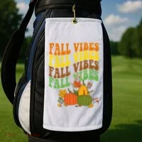 Fall Vibes Season Retro Pumpkin Golf Towel thumb 2