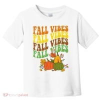 Fall Vibes Season Retro Pumpkin Toddler T-Shirt thumb 0