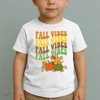 Fall Vibes Season Retro Pumpkin Toddler T-Shirt thumb 2