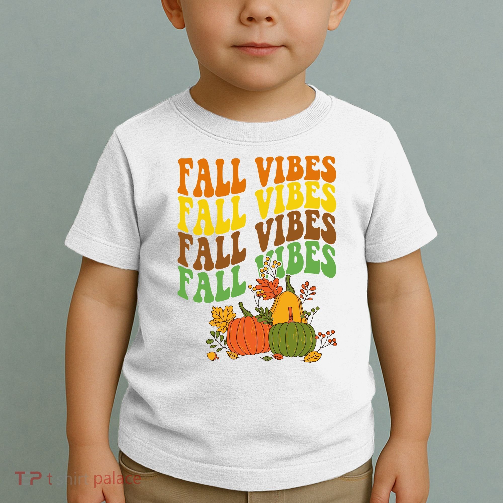 Fall Vibes Season Retro Pumpkin Toddler T-Shirt