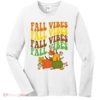 Fall Vibes Season Retro Pumpkin Women's Long Sleeve Shirt thumb 0